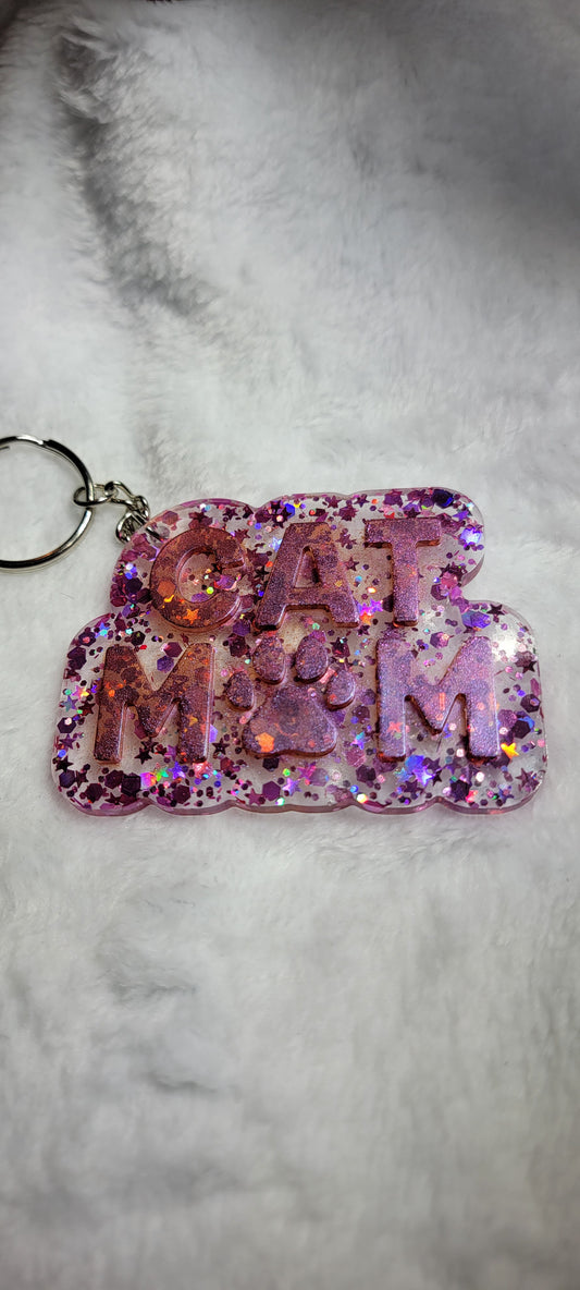 Cat Mom Keychain