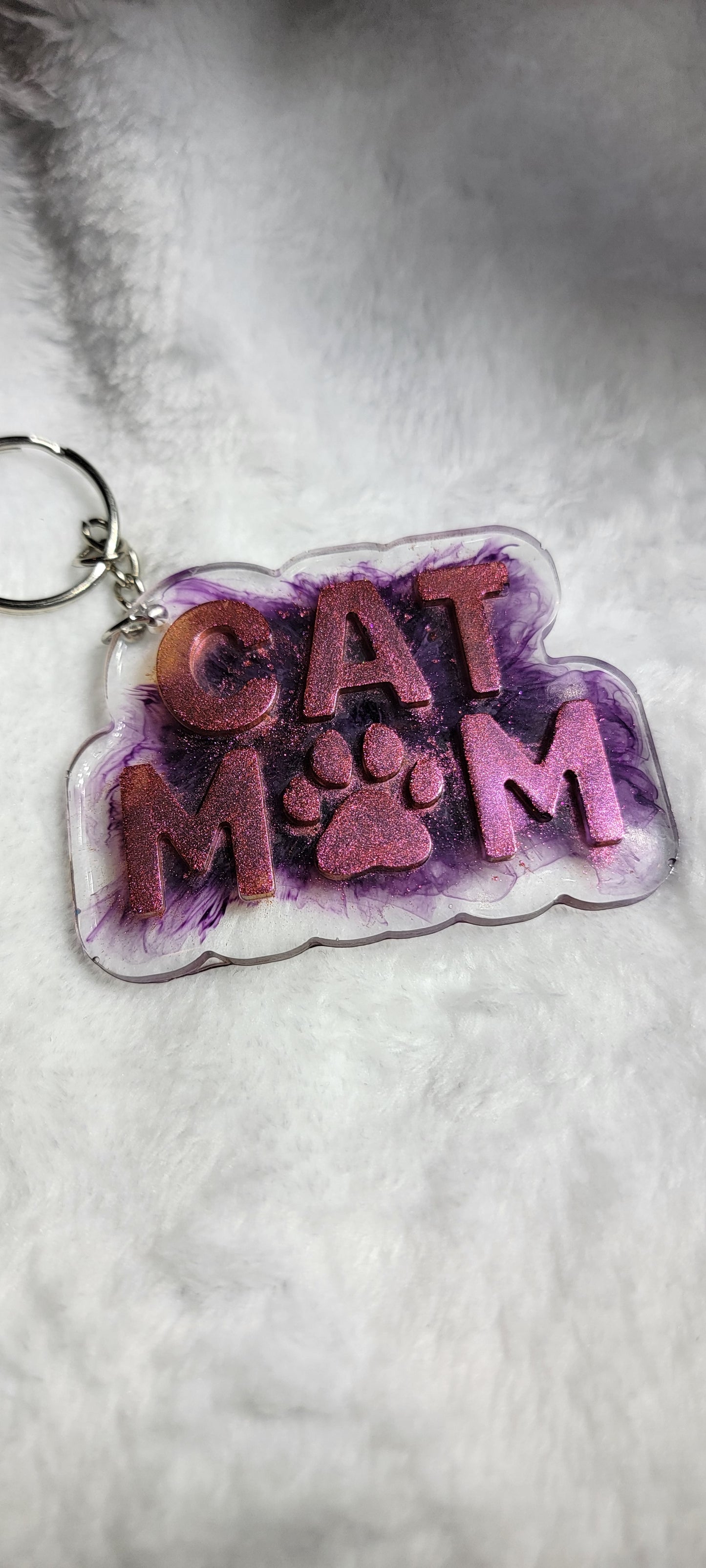 Cat Mom Keychain