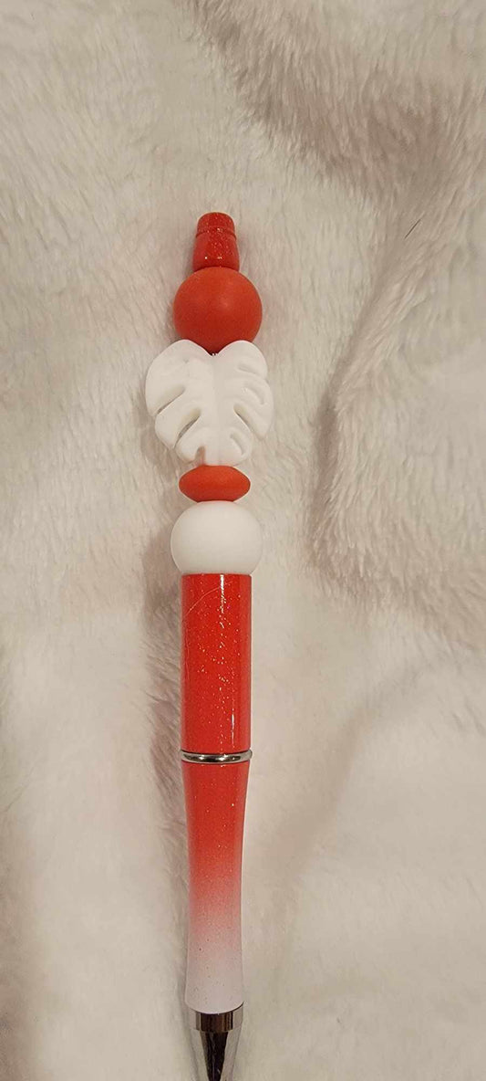 Red & White Monstera Pen #21